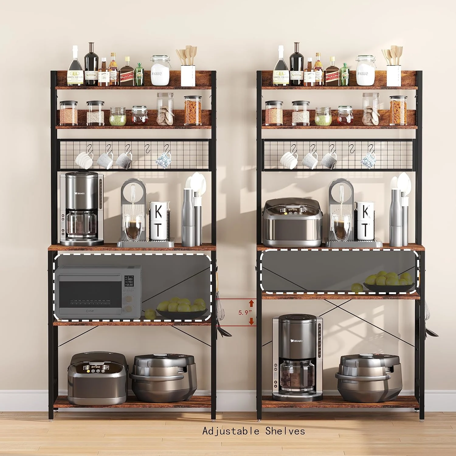 bakers rack kitchen organizer 2