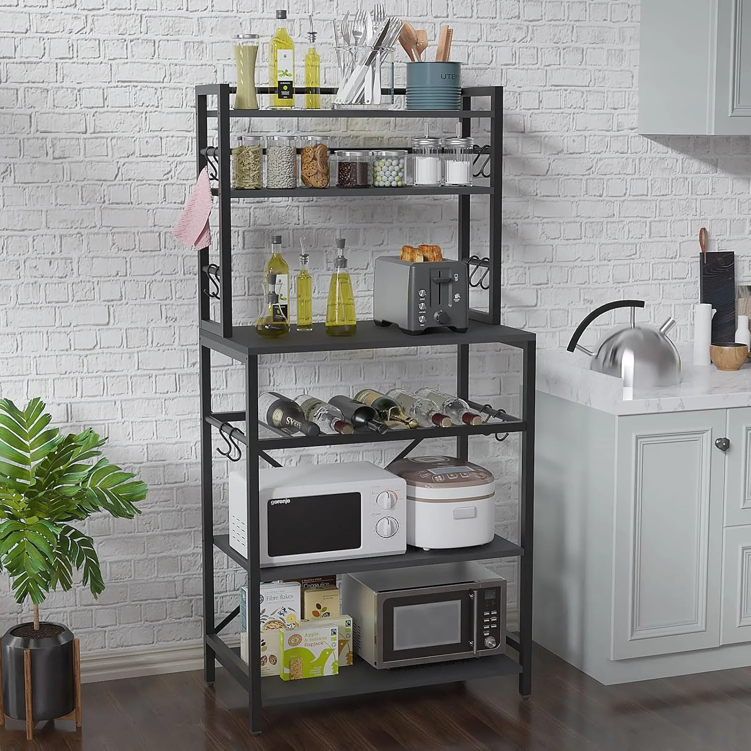 bakers rack microwave stand 2