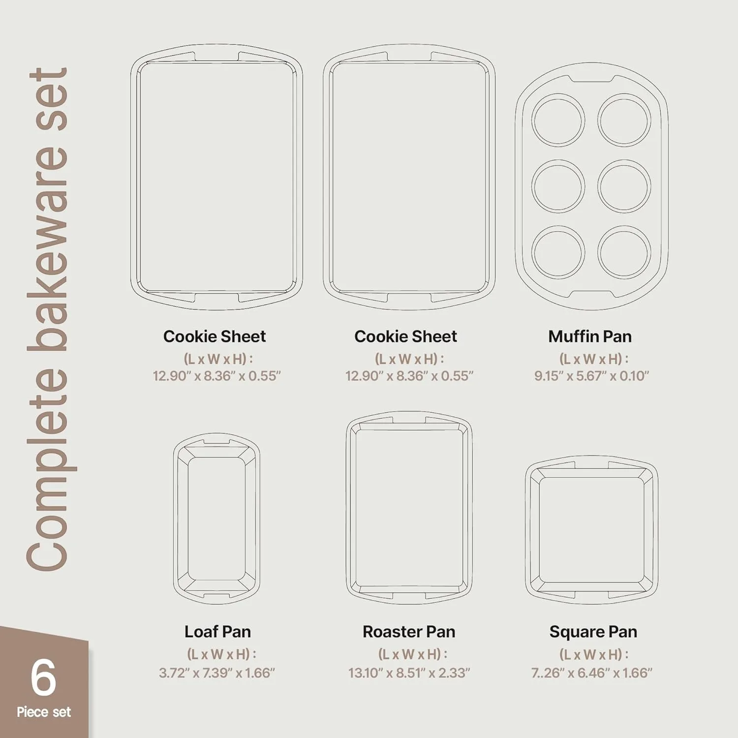 bakeware set nonstick pans 2