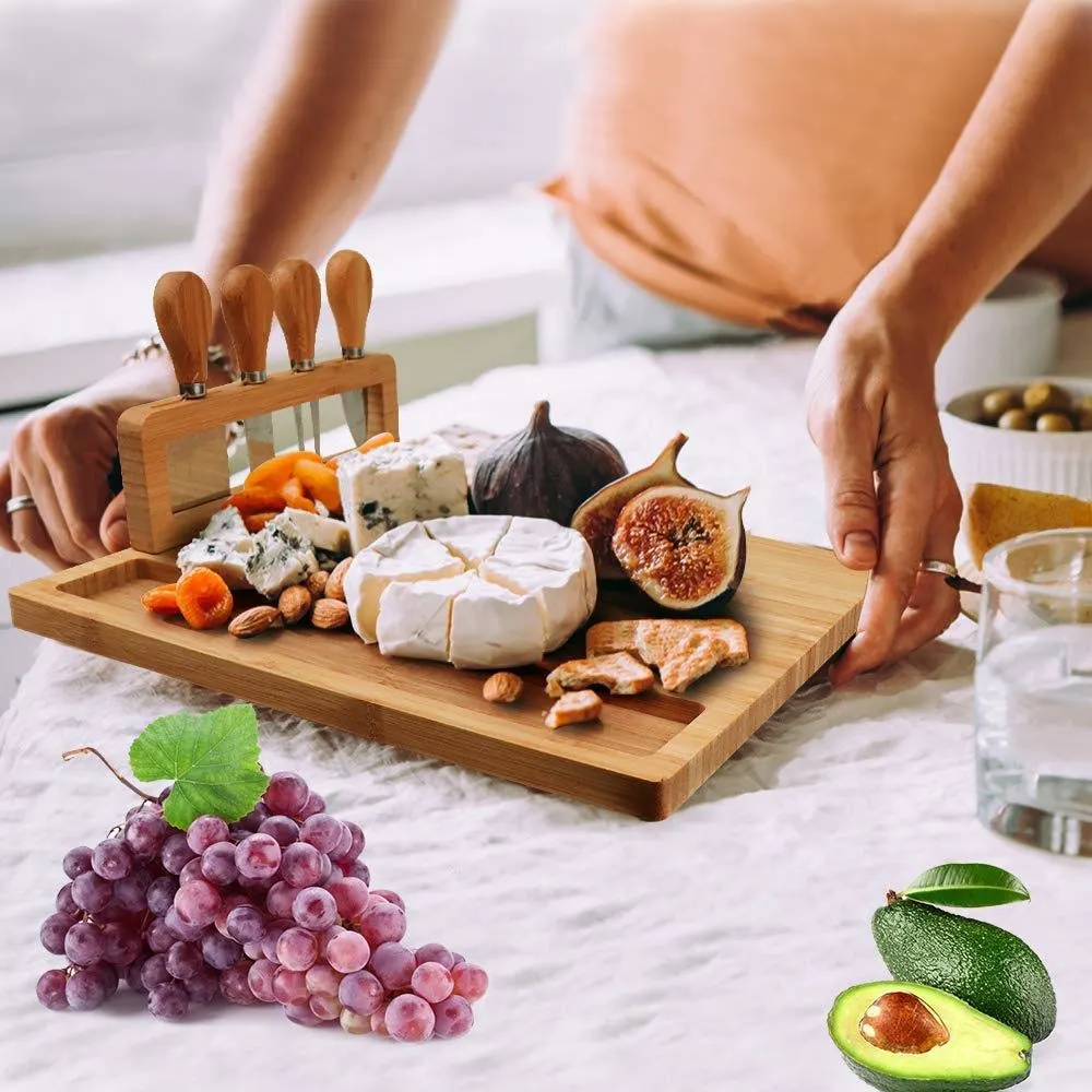 bamboo cheese board set 2