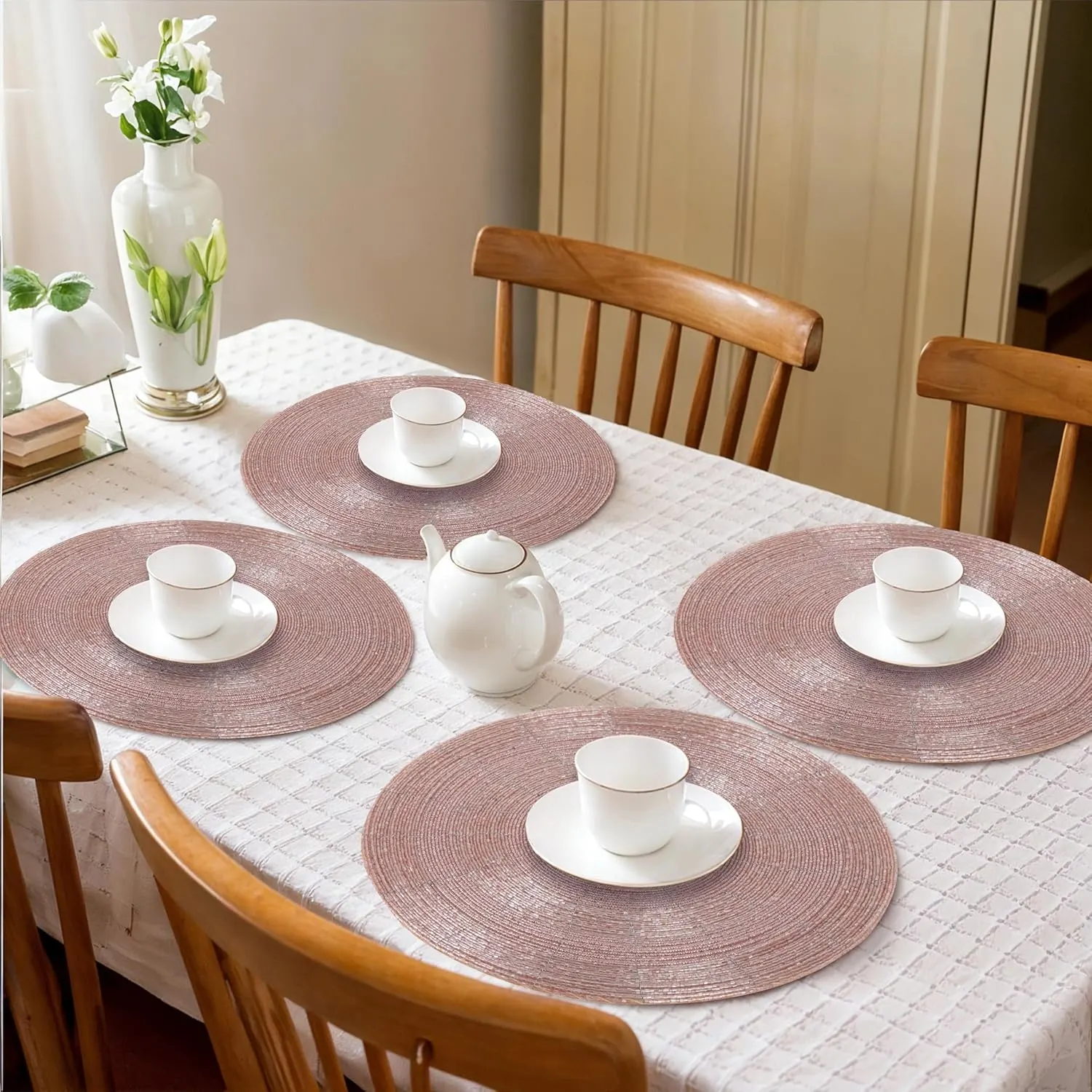 beaded placemats pink 2