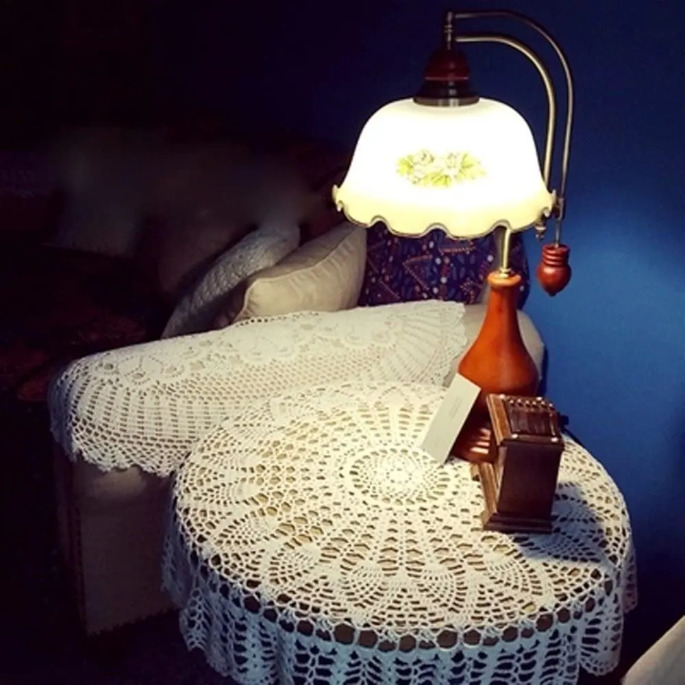 beige crochet tablecloth 2