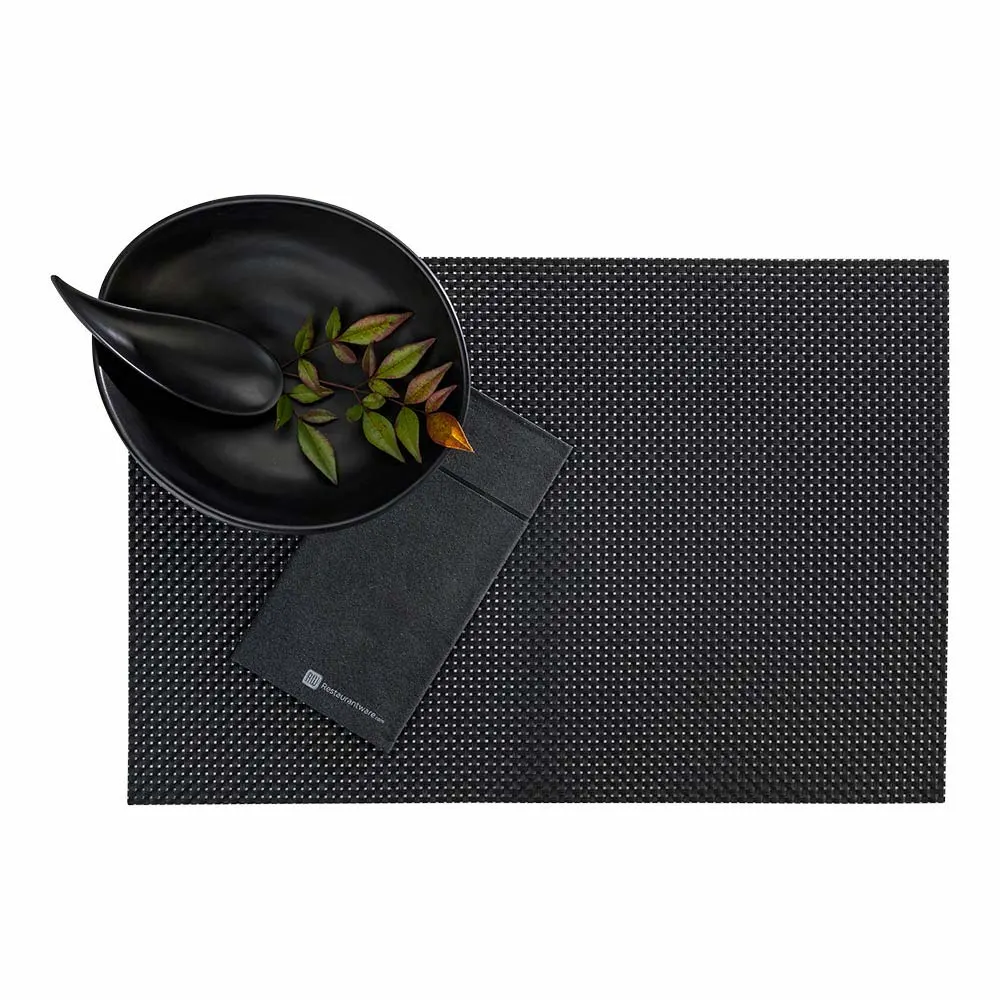 black basketweave placemats 1