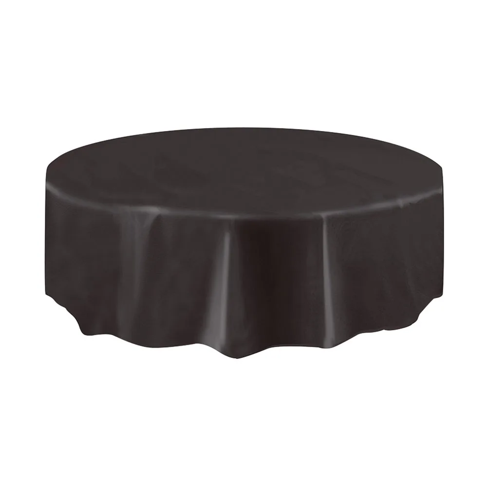 black plastic tablecloth round 1