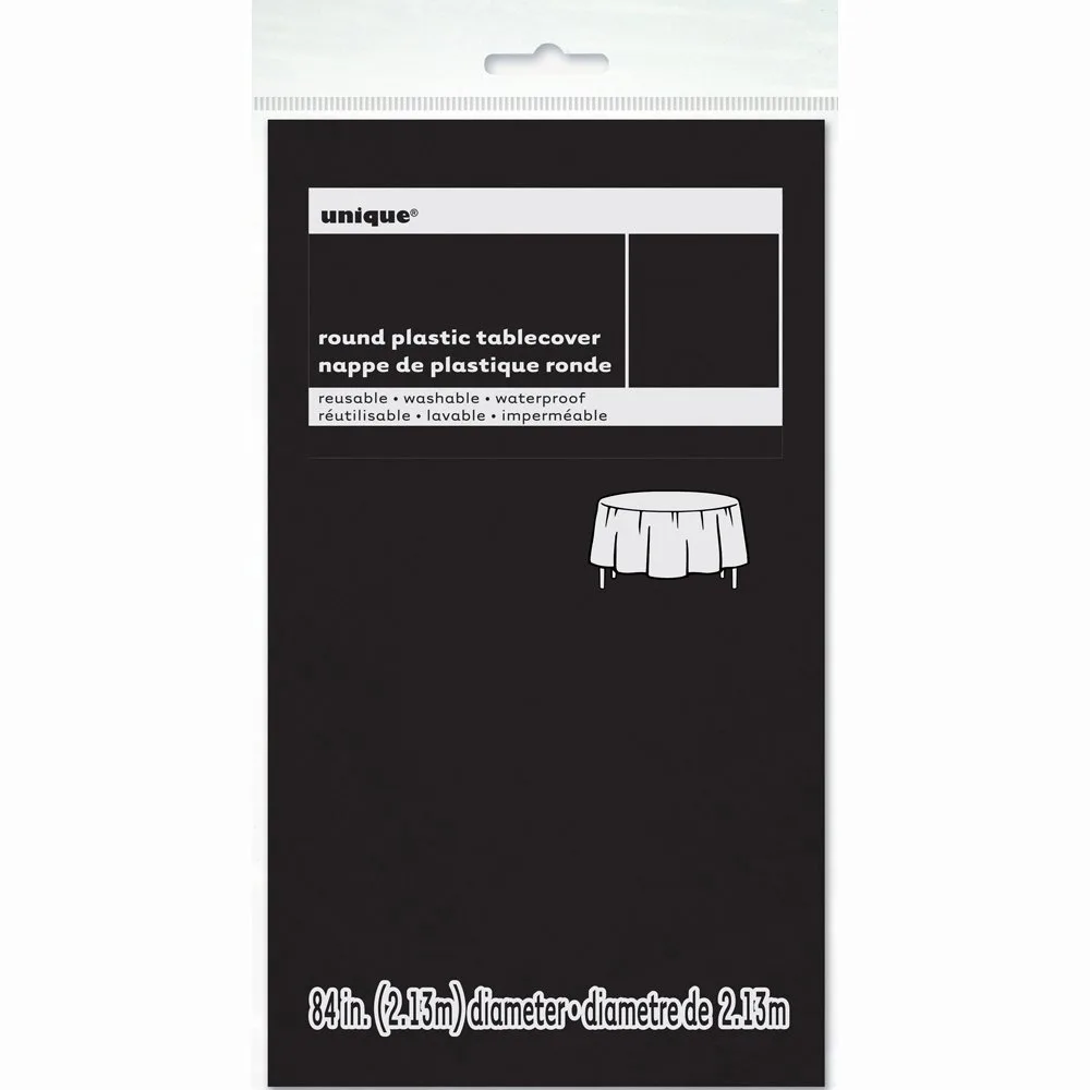 black plastic tablecloth round 2