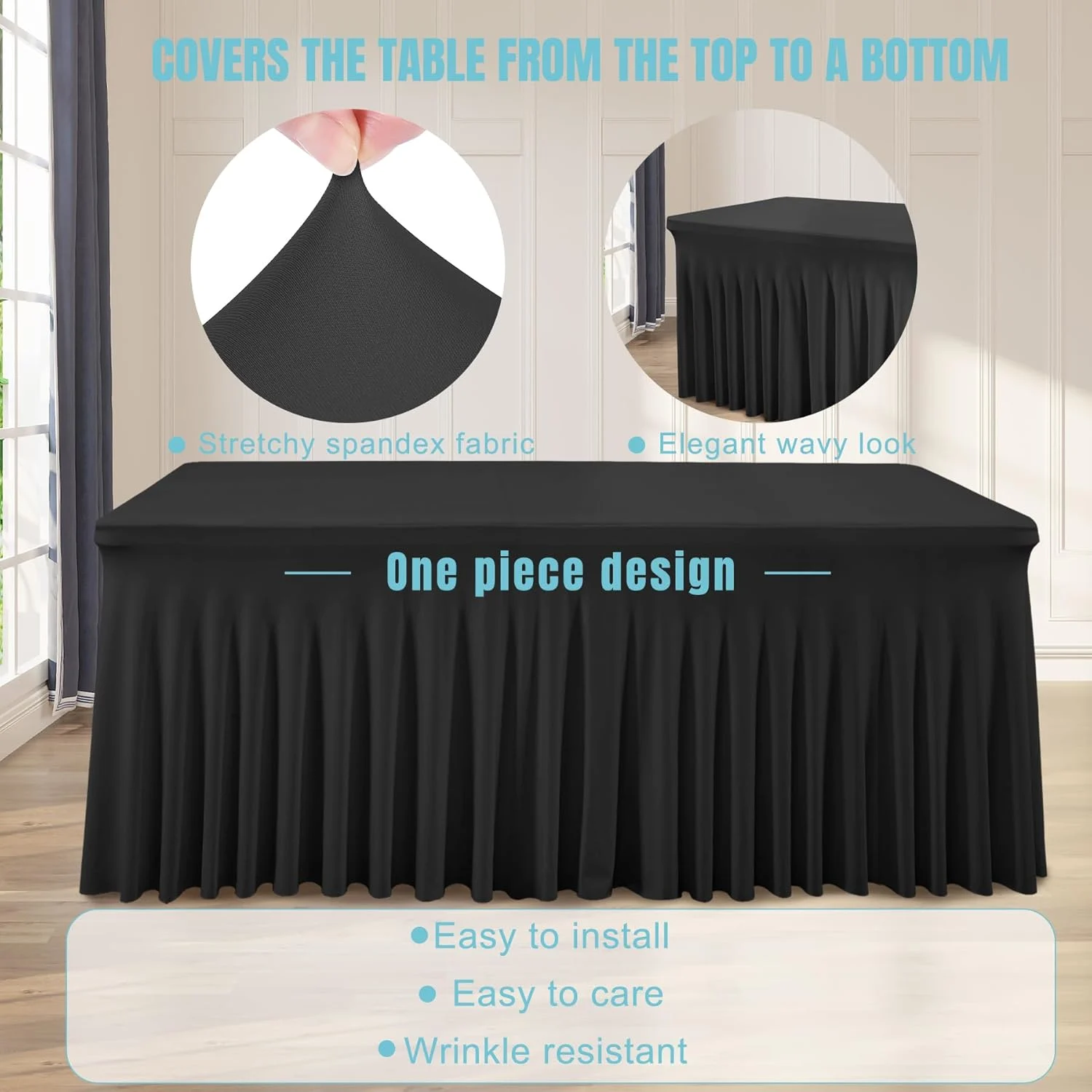 black tablecloths spandex 2