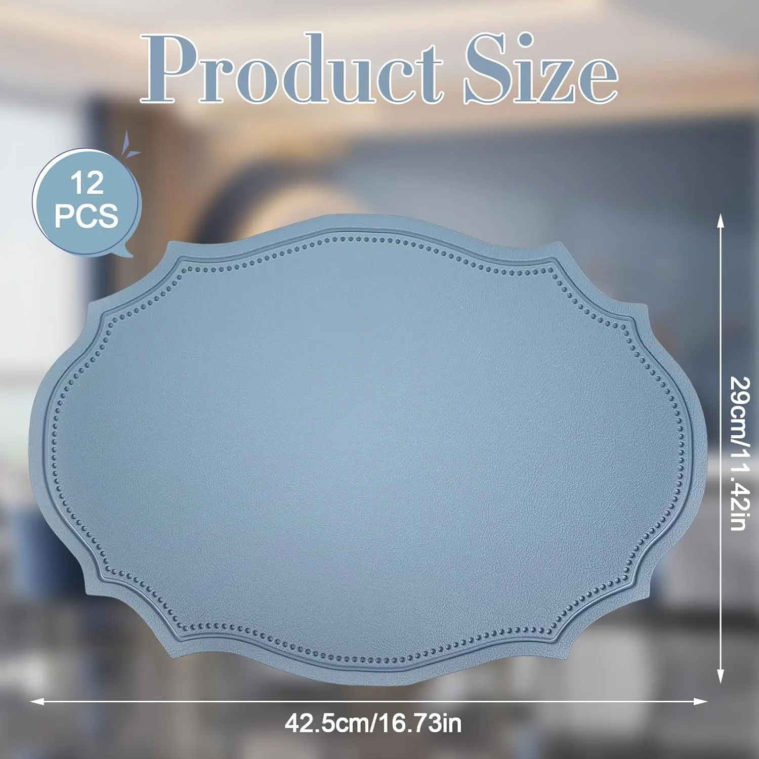 blue leather placemats set 2
