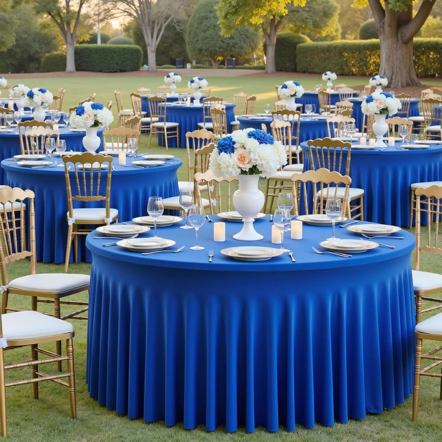 blue spandex tablecloth 72 1