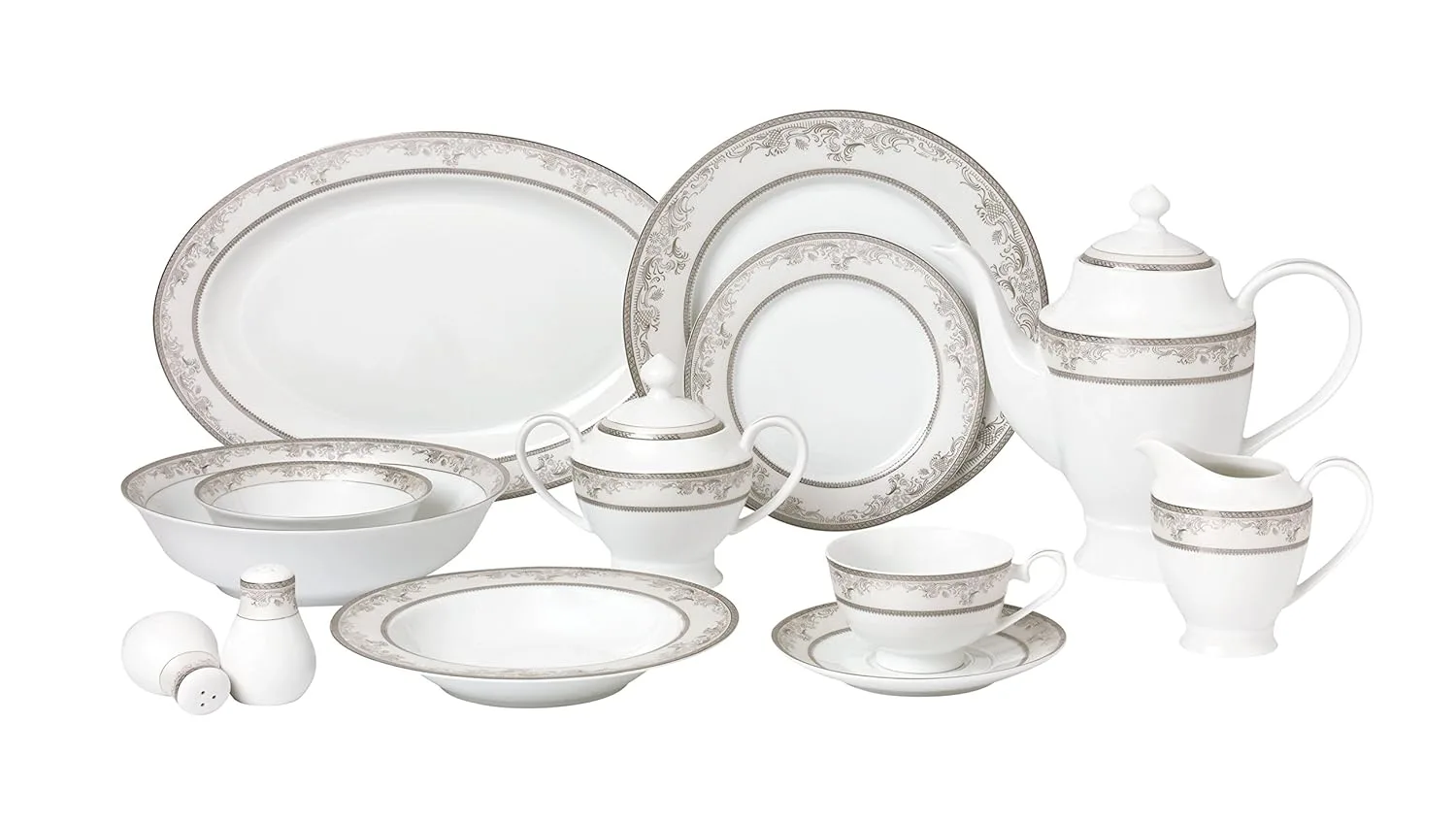 12-Person Bone China Dinnerware Set - Elegant Mandarin
