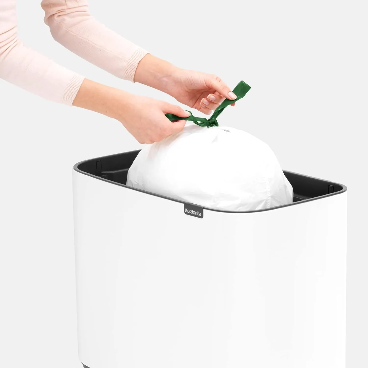 brabantia bo touch bin 36l | white modern waste bin