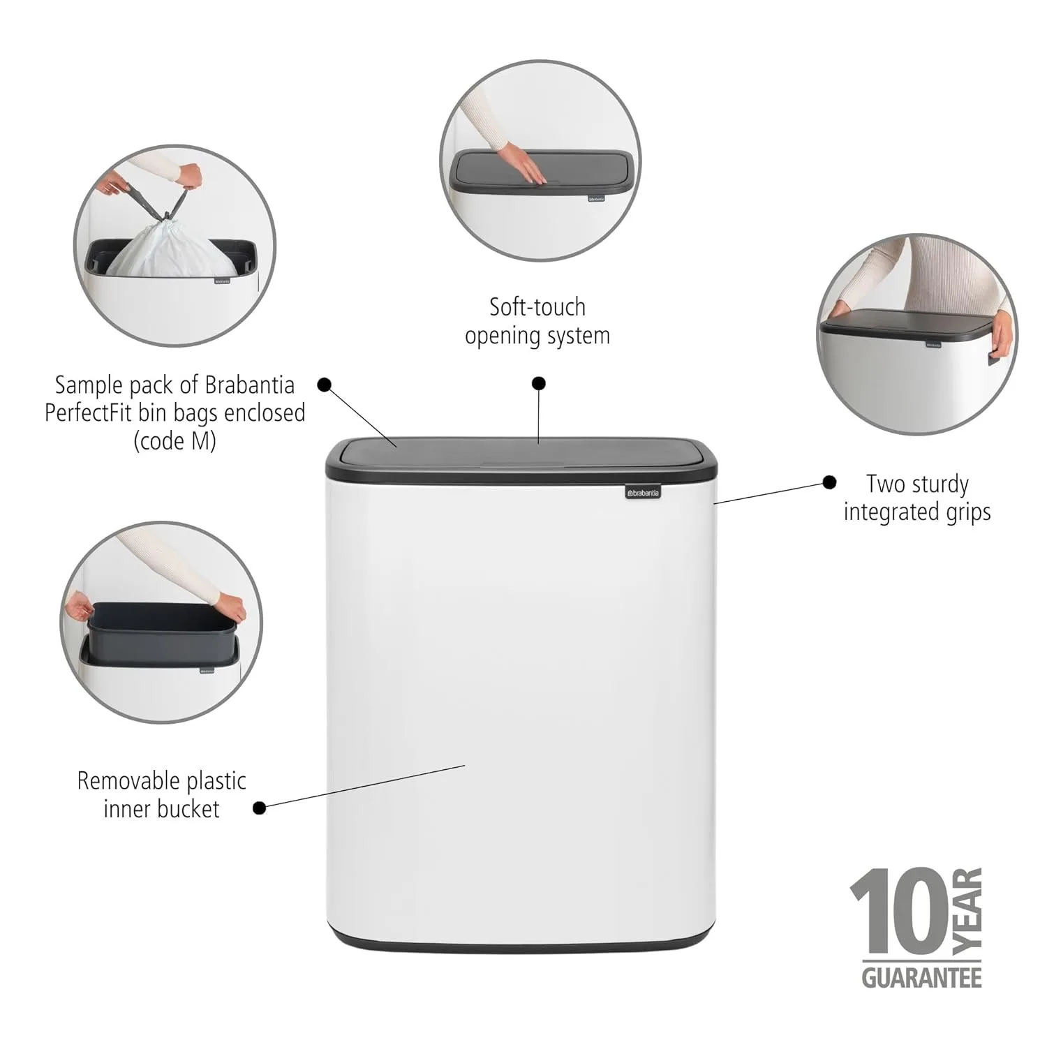 brabantia bo touch bin xl white 2