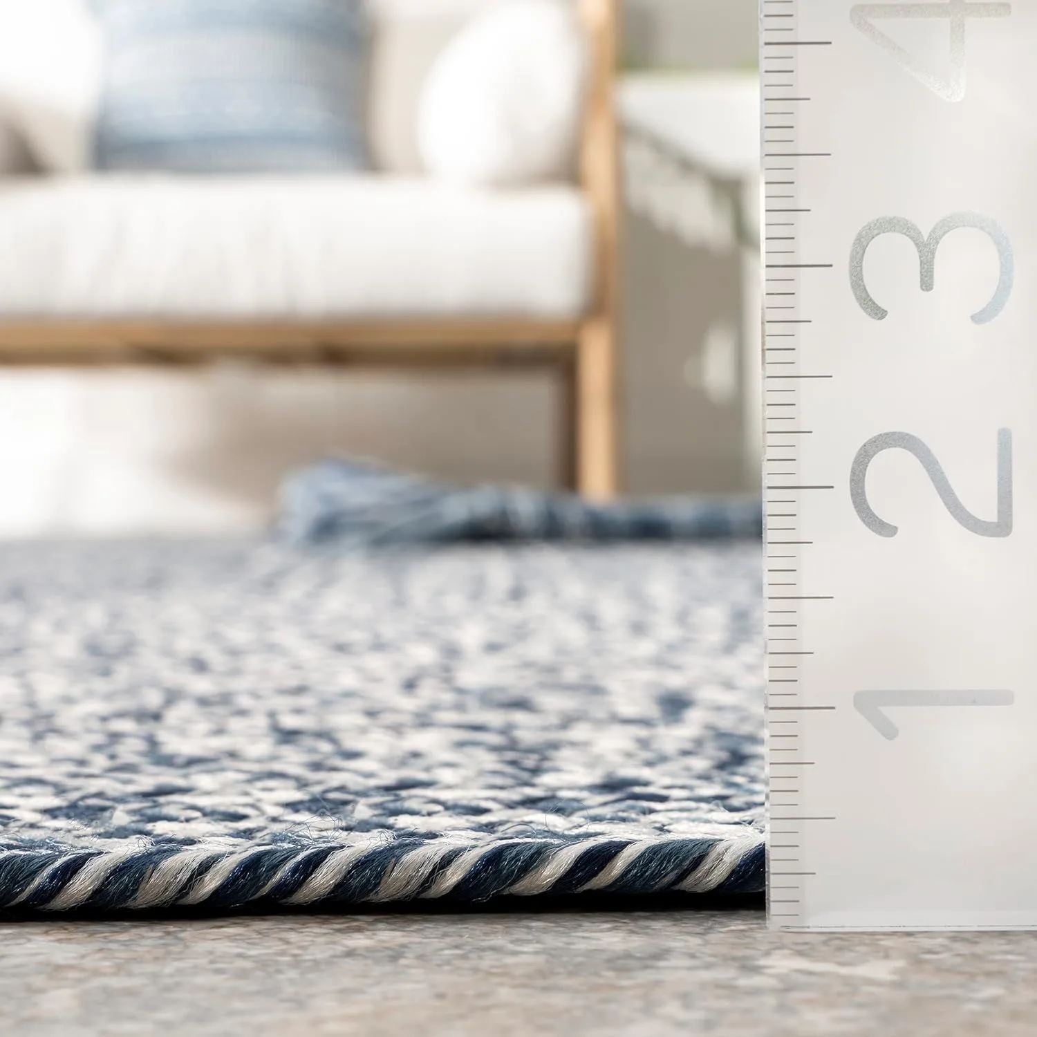 braided indoor outdoor rug navy 2