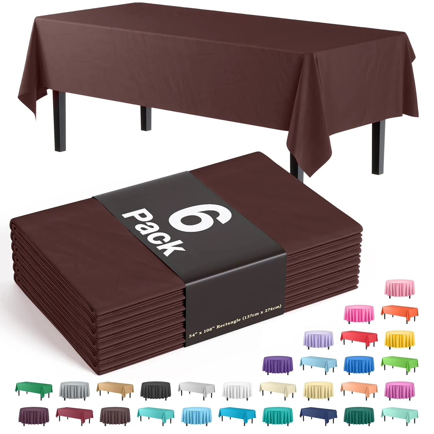 brown plastic tablecloth pack 1