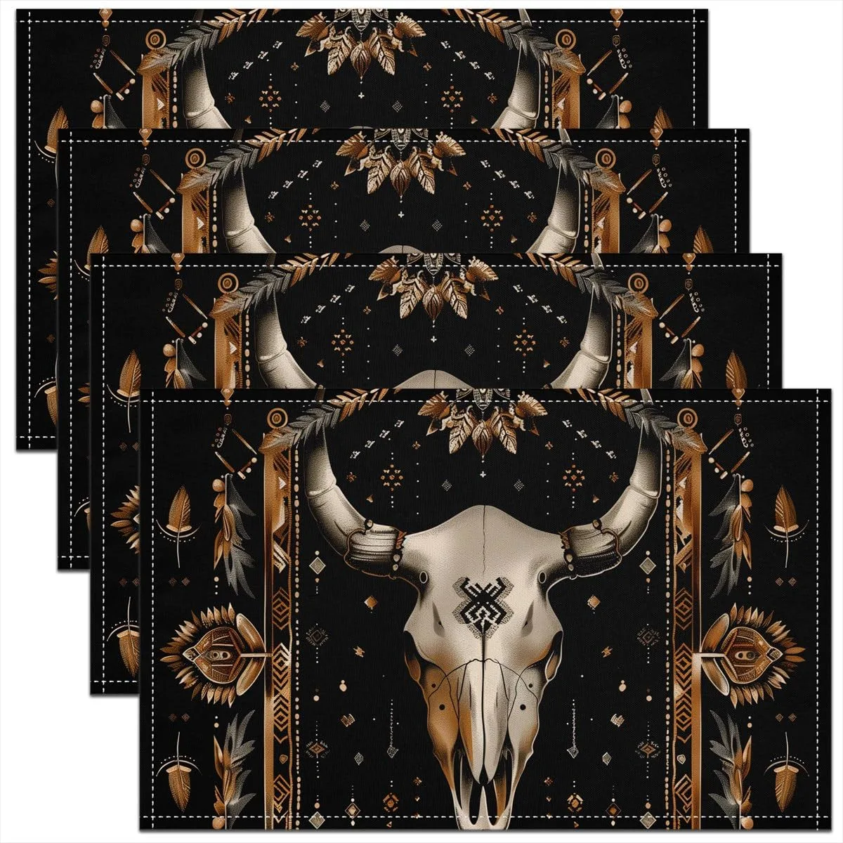 bull skull placemats 1