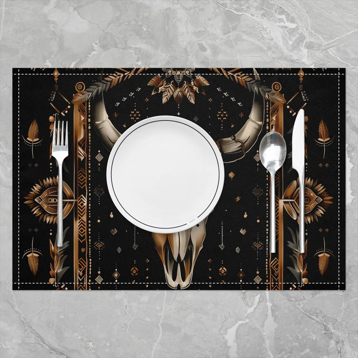 bull skull placemats 2