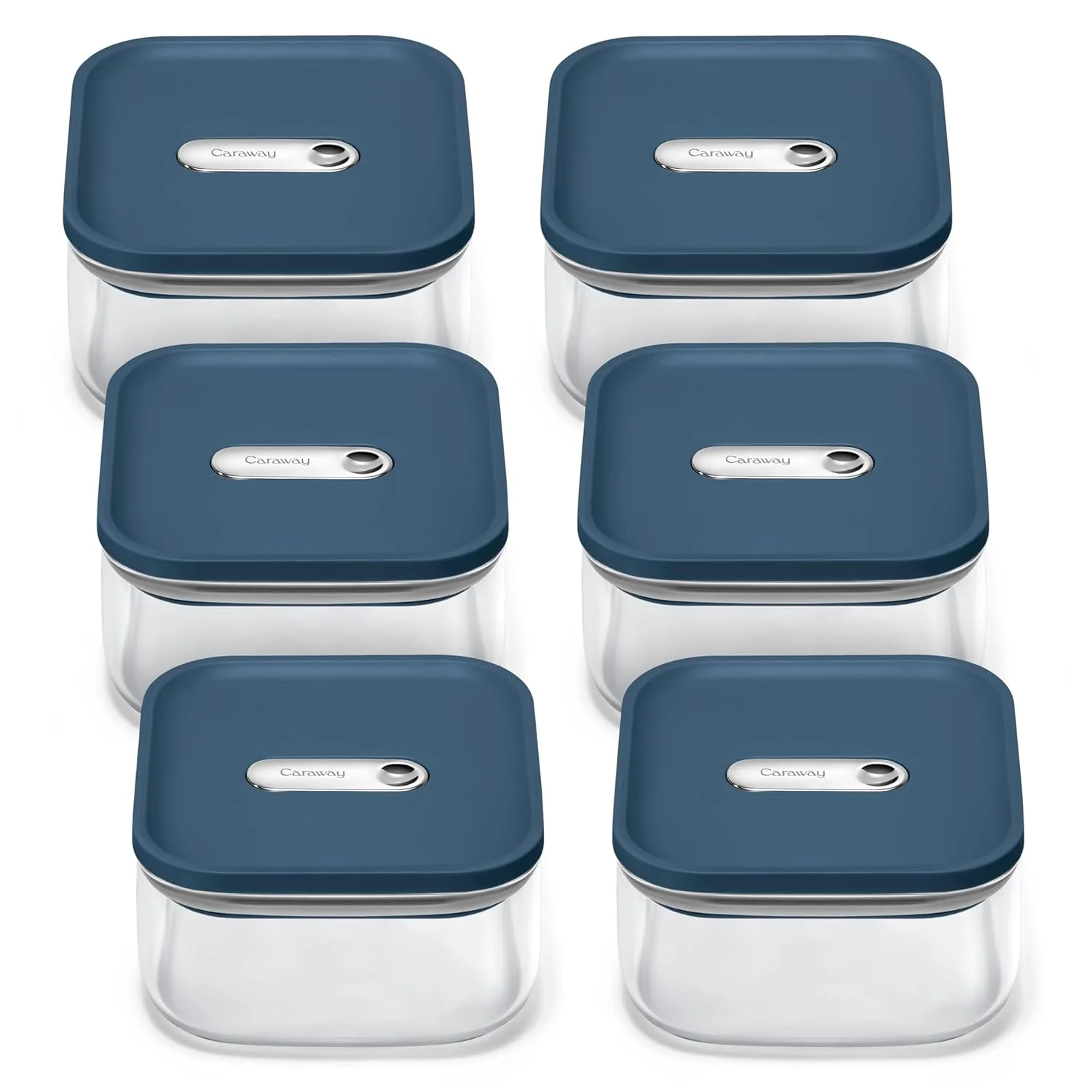 caraway glass food storage navy 1
