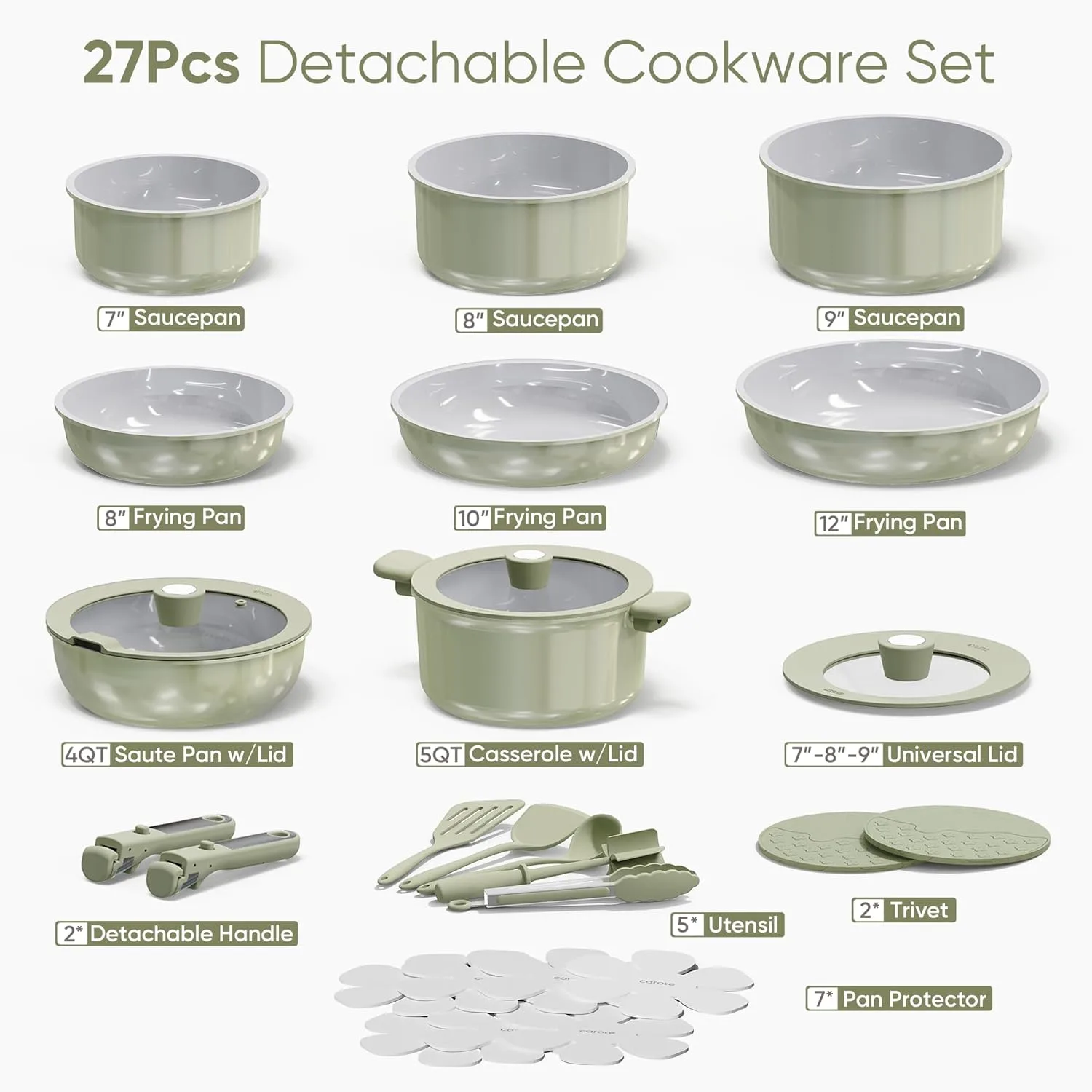 carote nonstick cookware set 2