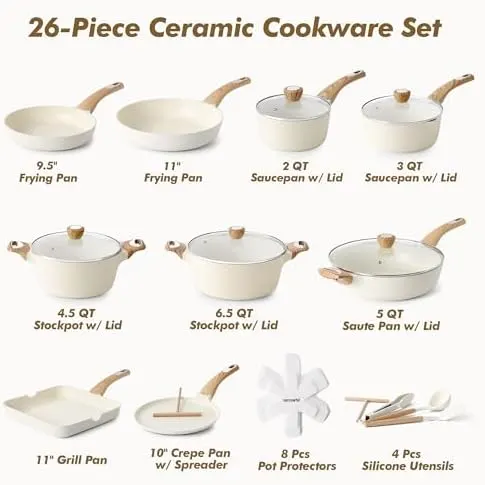 ceramic cookware nonstick set 2