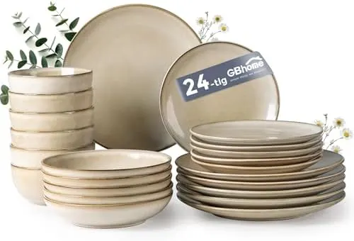 Ceramic Dinnerware Set for 6 - 24 Piece