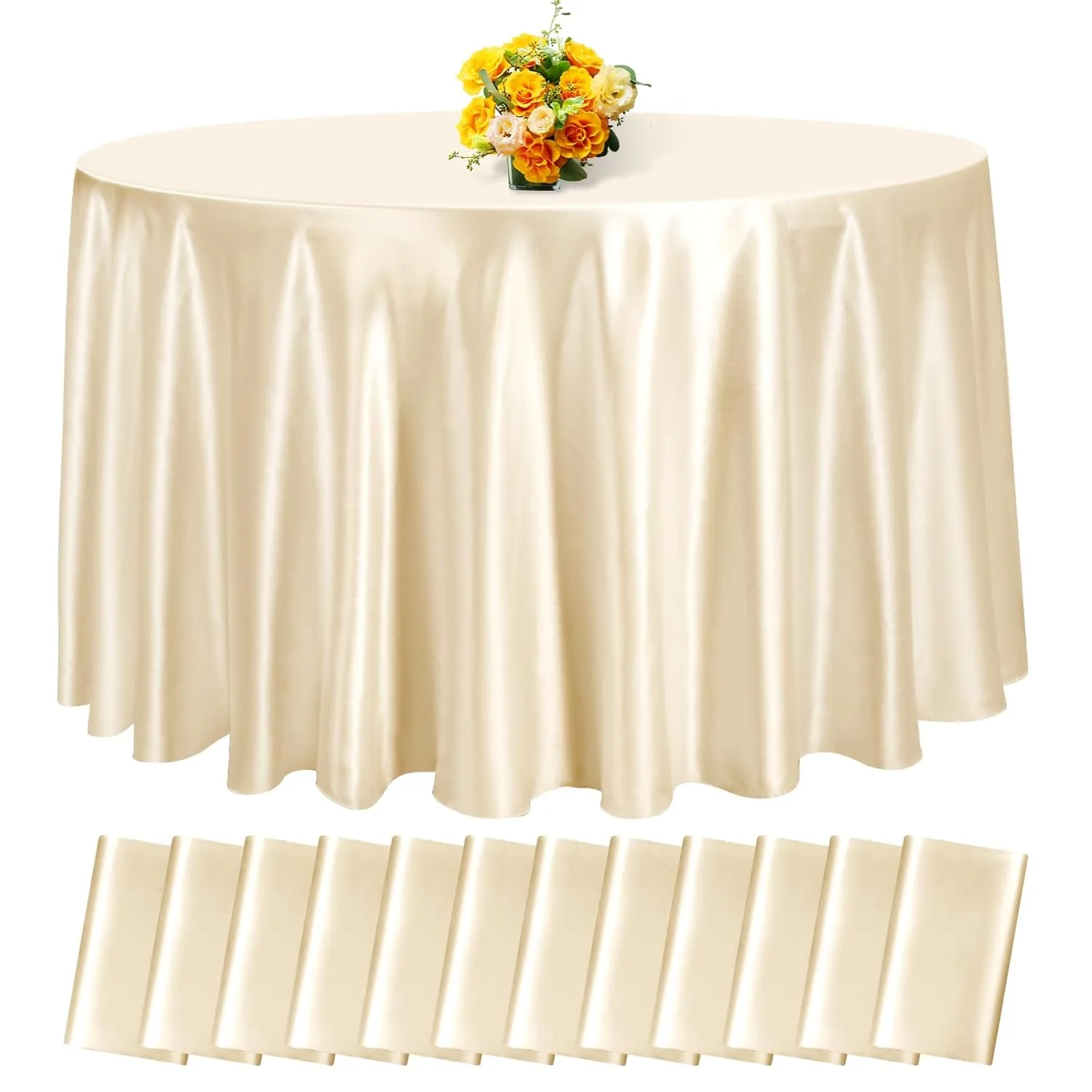 champagne satin tablecloth 1