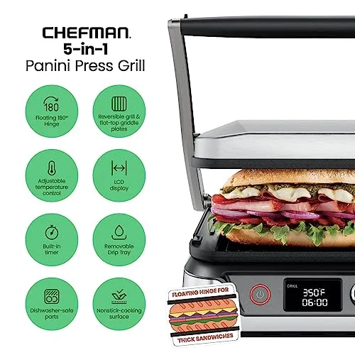 chefman digital grill panini 2