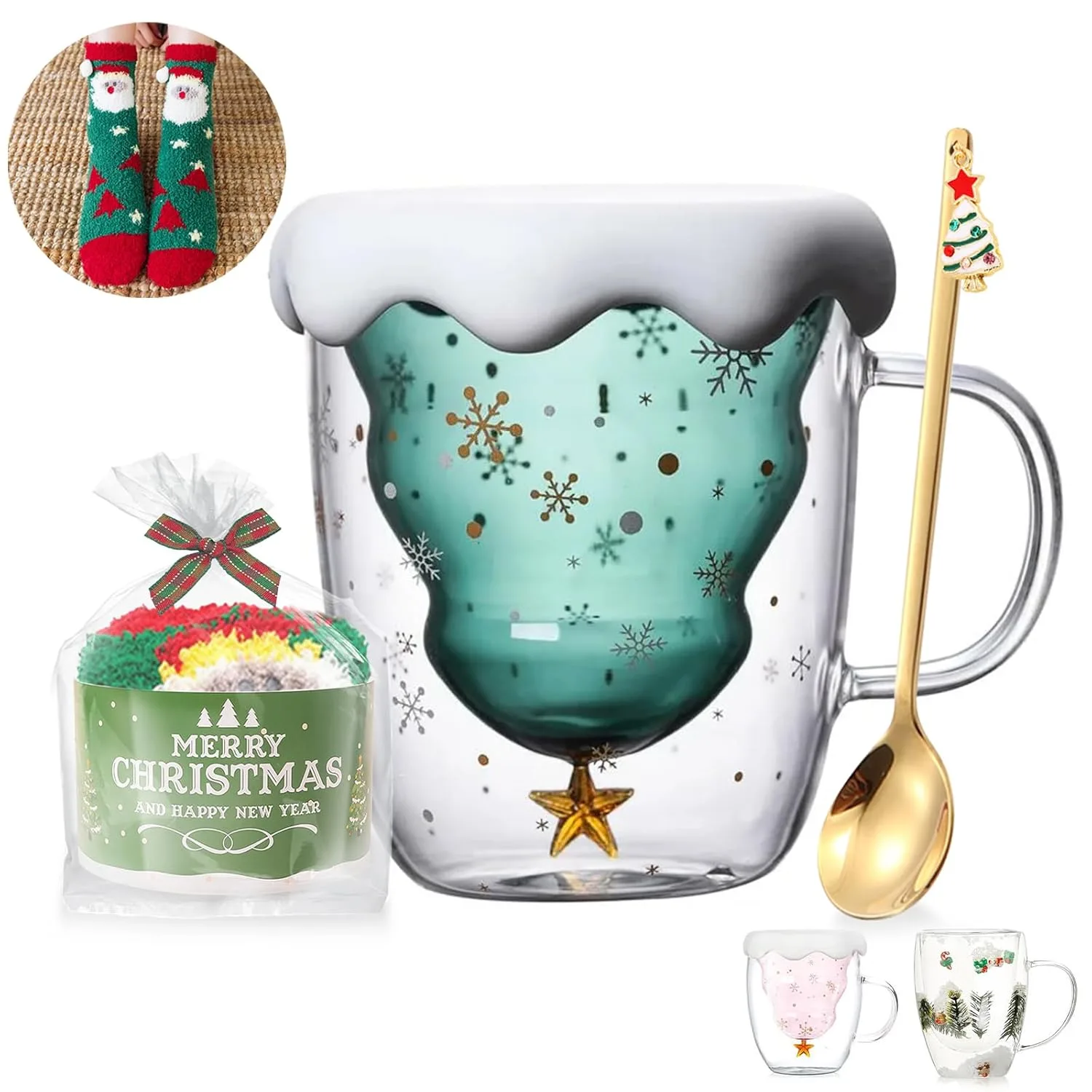 christmas coffee glass mug 1