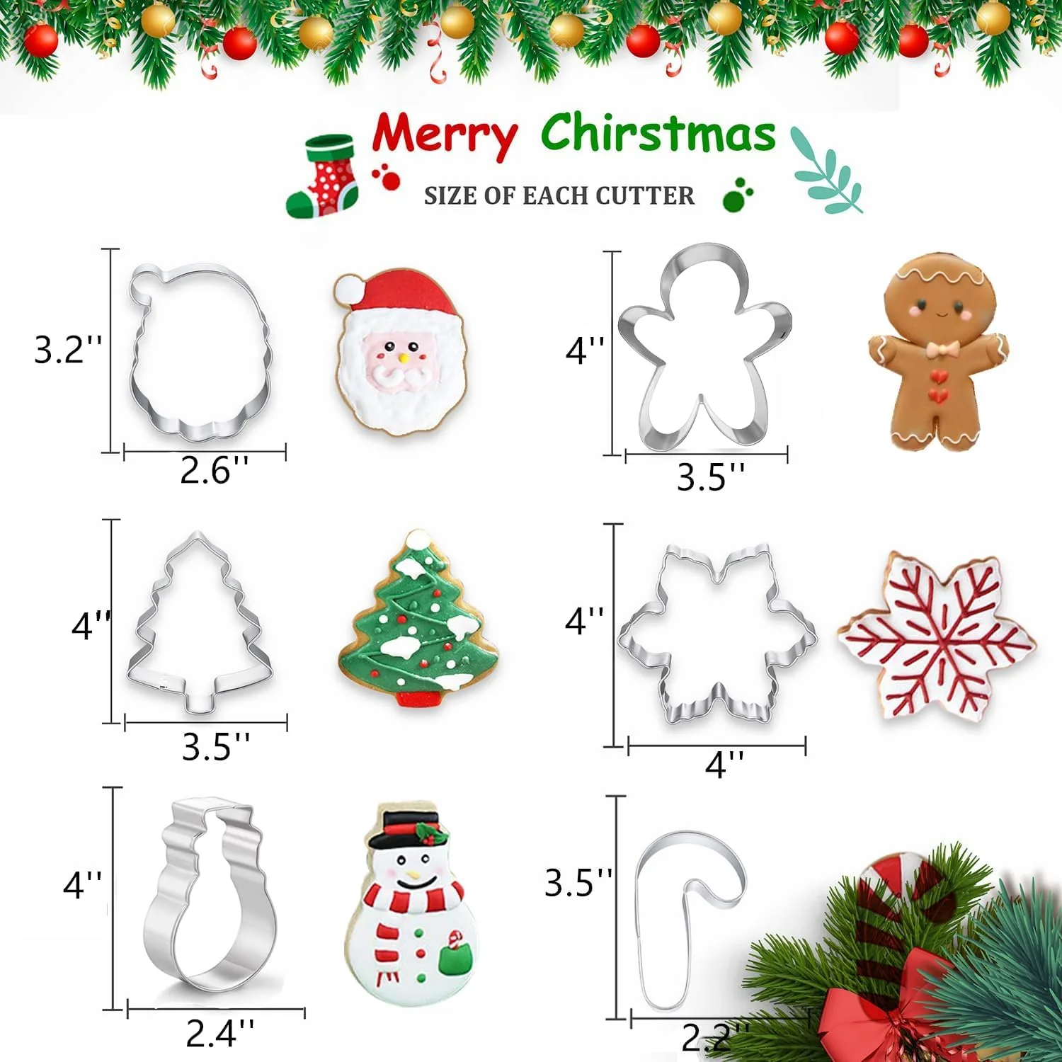 christmas cookie cutters set 2