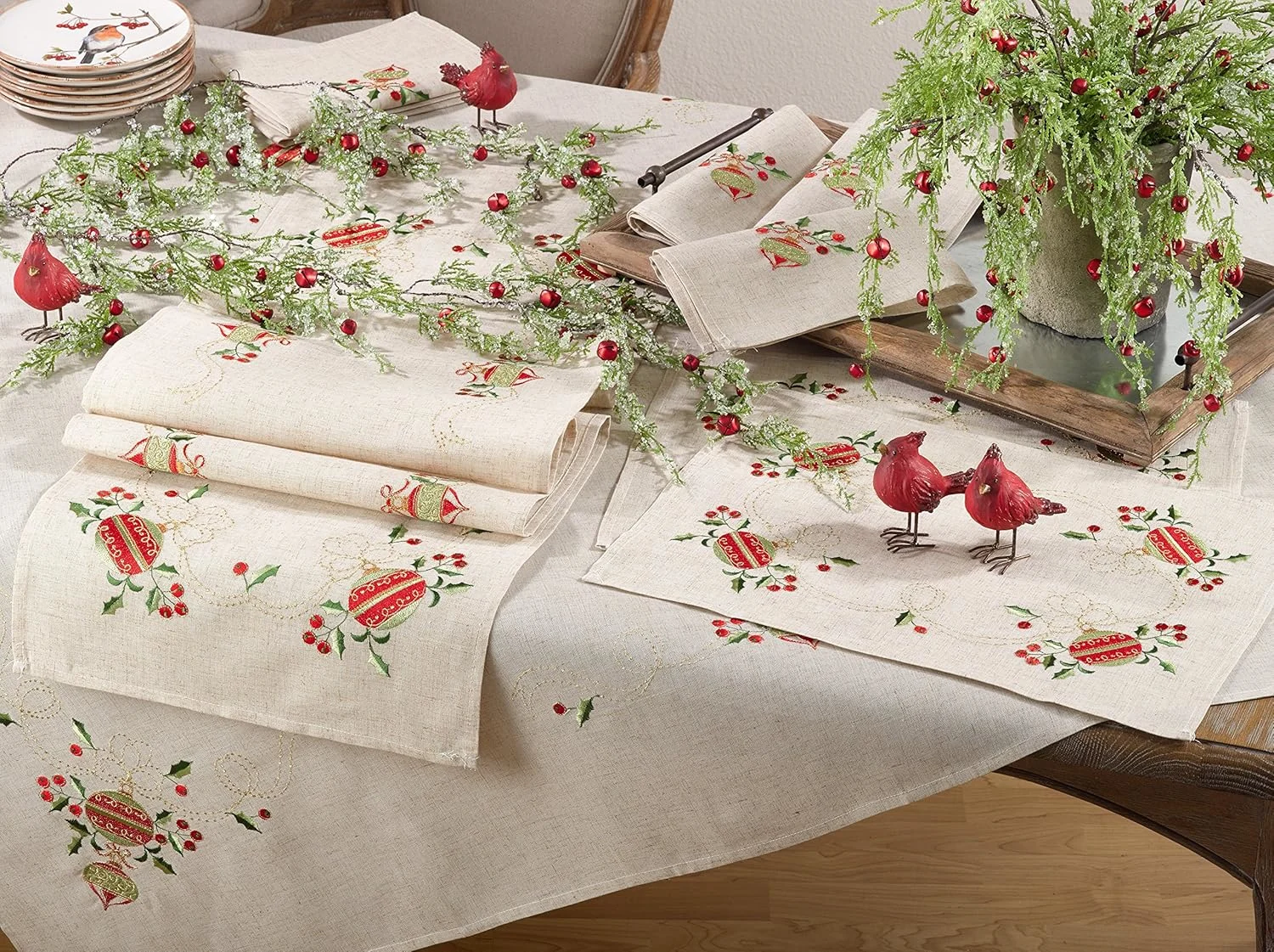 christmas linen napkins 2