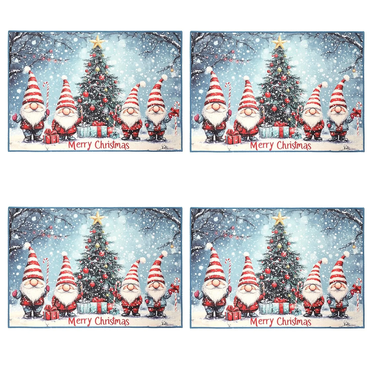 christmas placemats gnomes trees 1