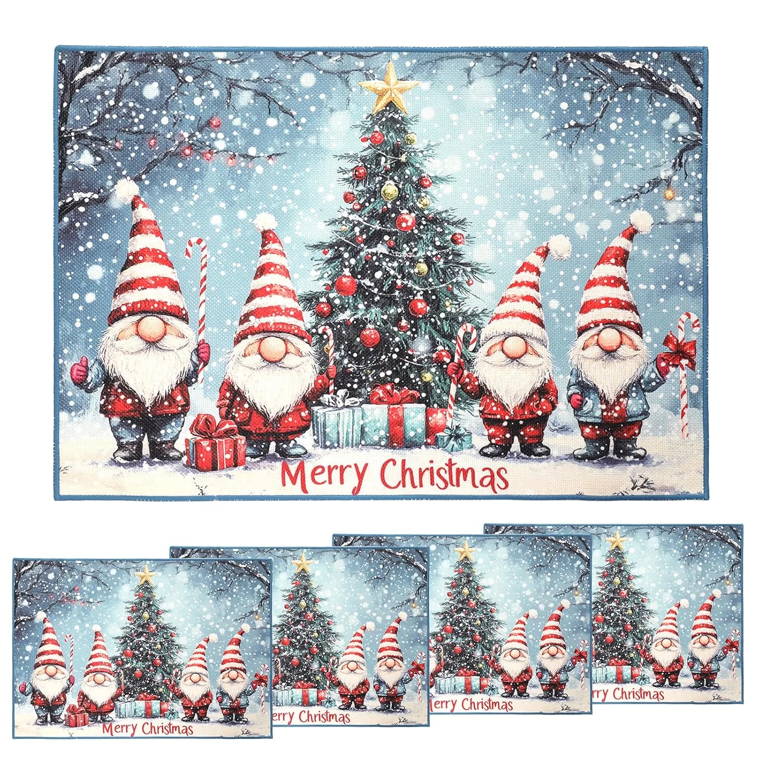 christmas placemats gnomes trees 2