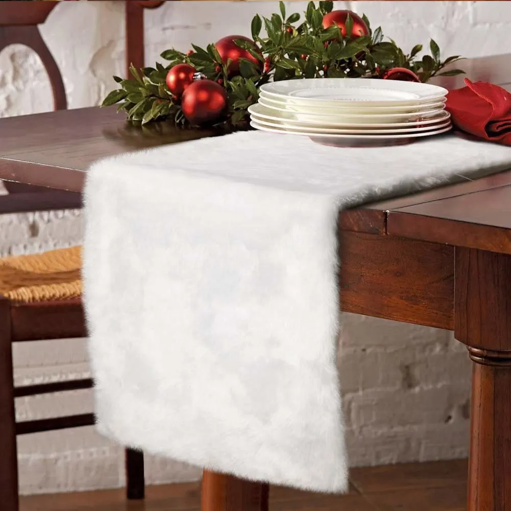 christmas table runner white 1