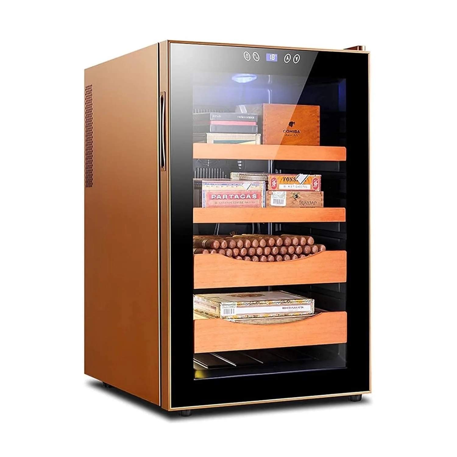 cigar humidor cabinet gold 1