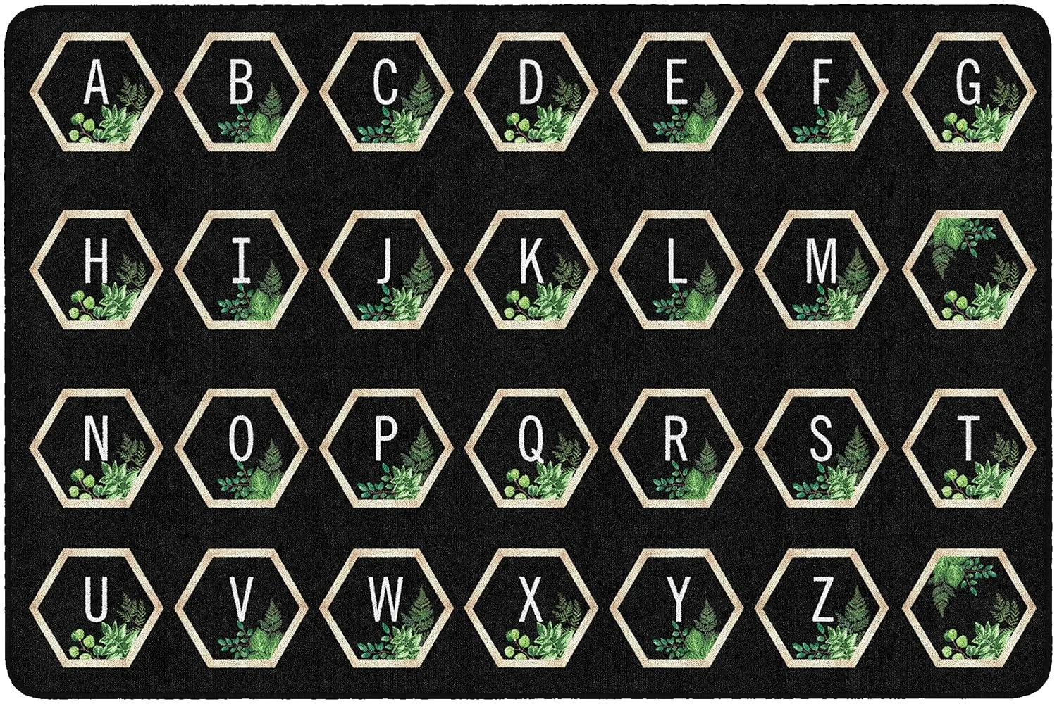 classroom rug abcs boho black 1