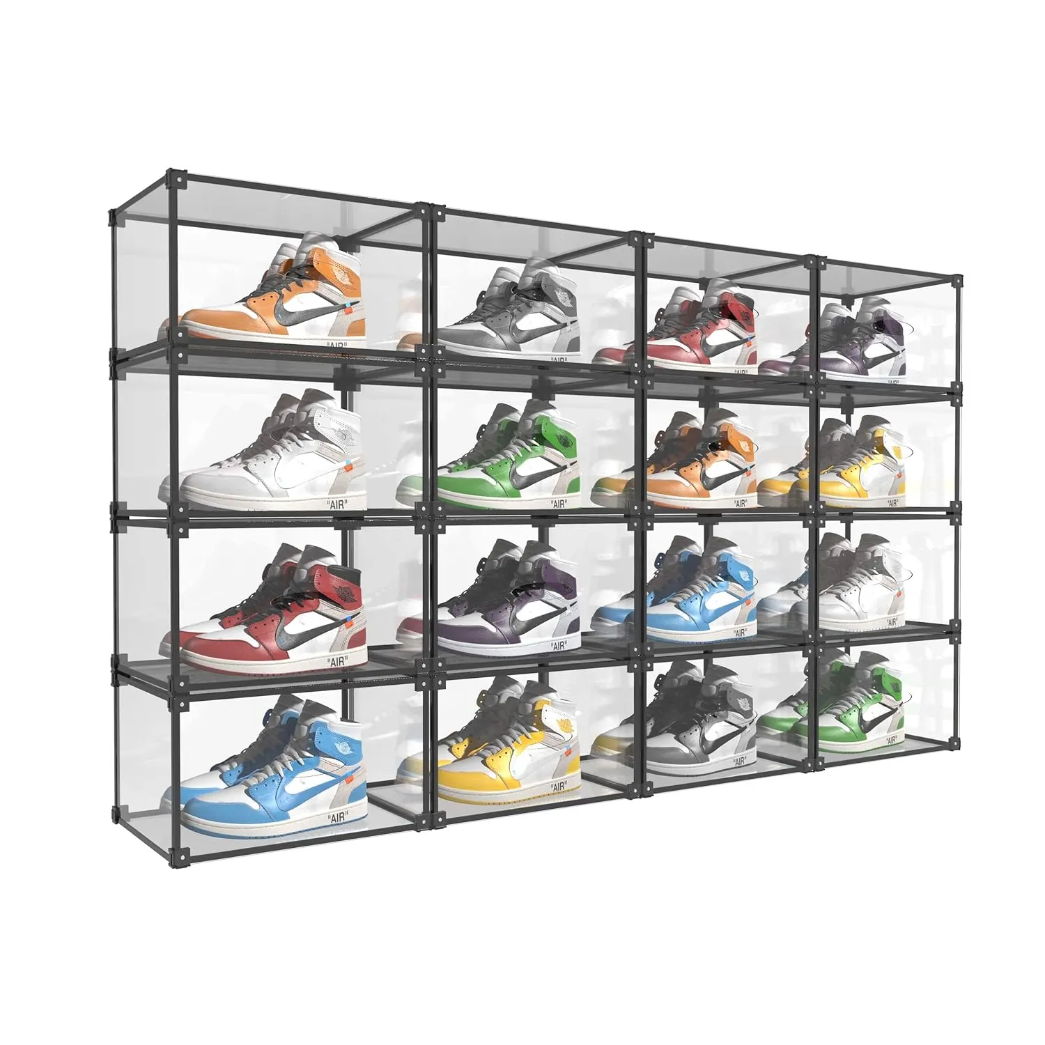 clear shoe box stackable storage 1