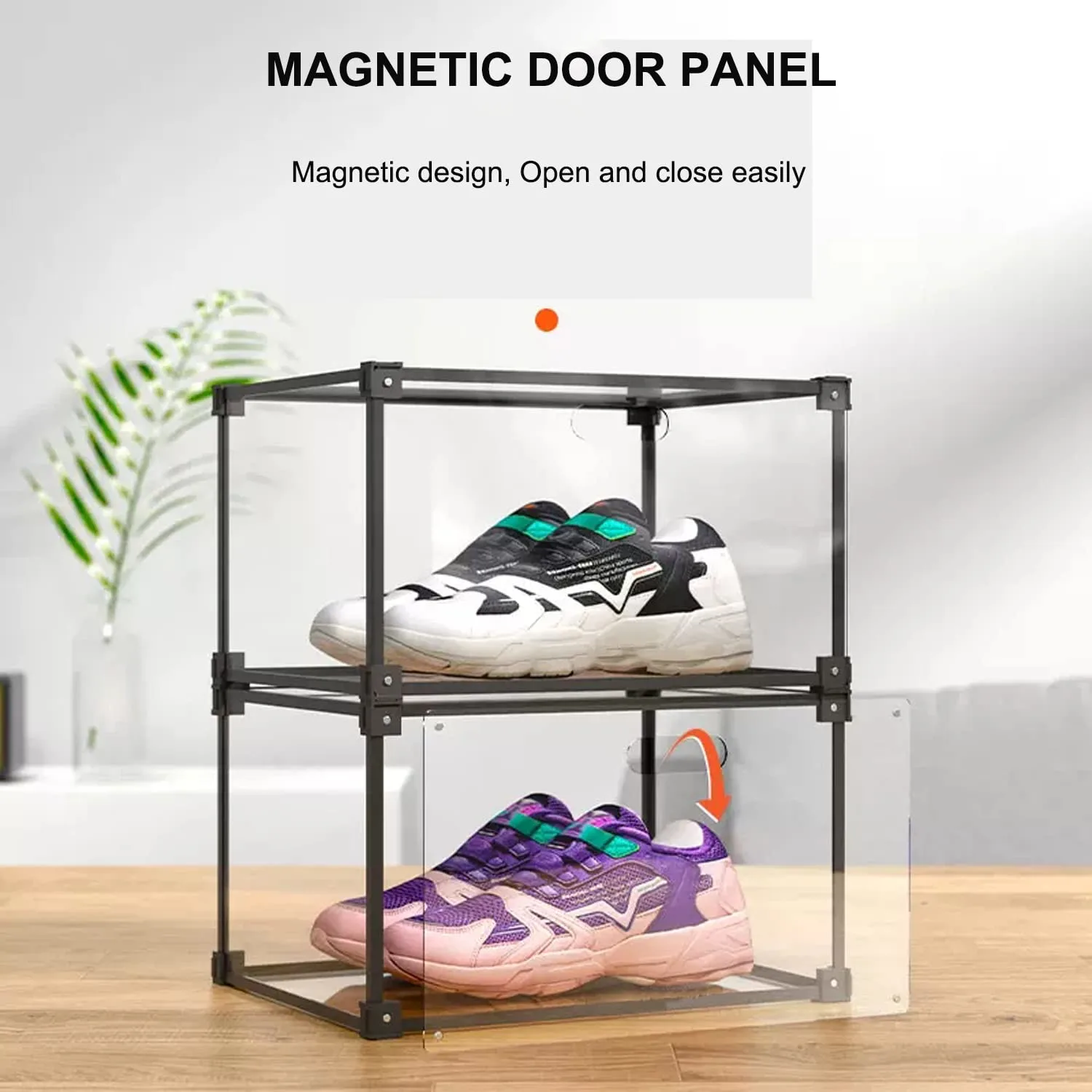 clear shoe box stackable storage 2