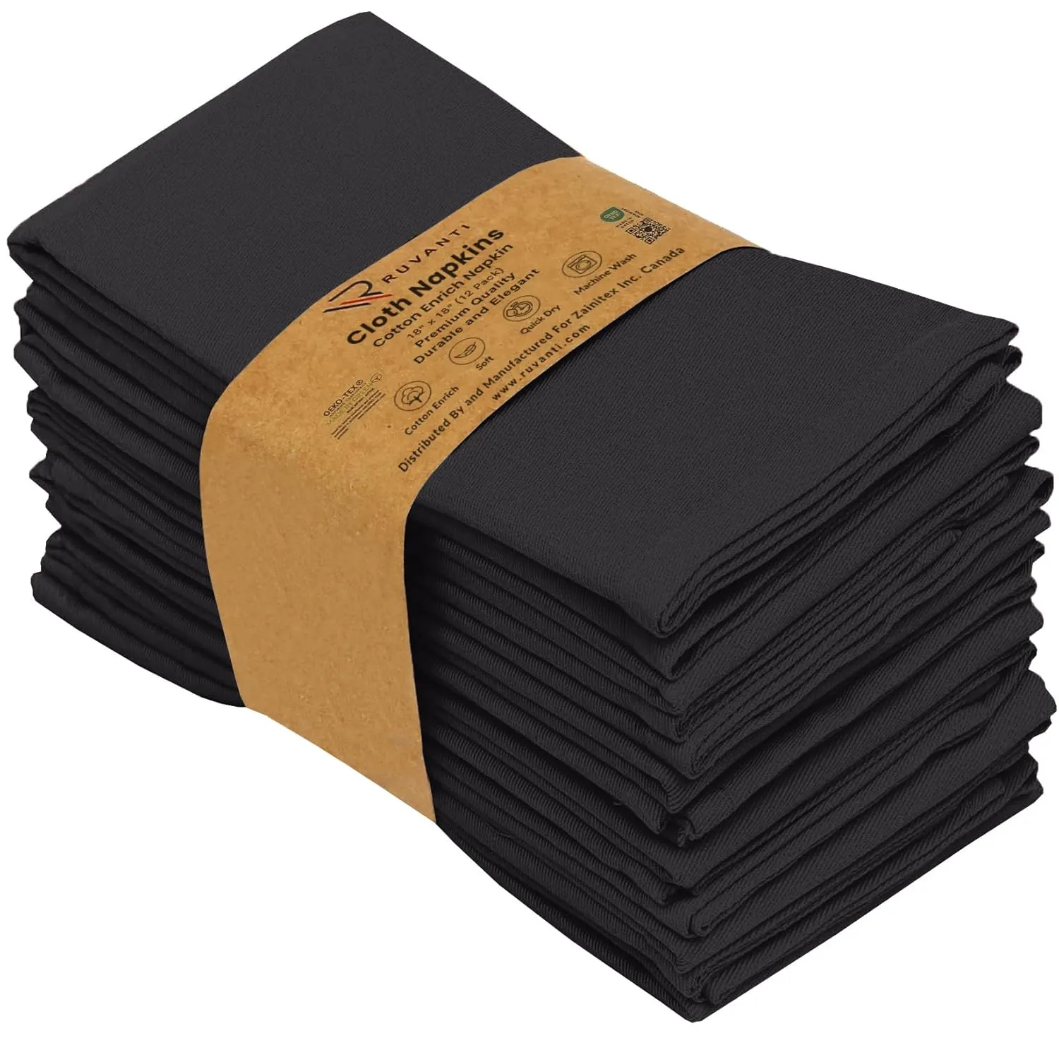 cloth napkins black 1