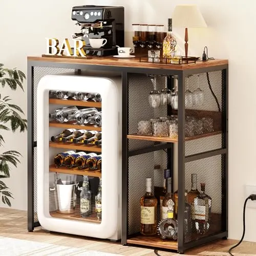 coffee bar cabinet mini fridge 1