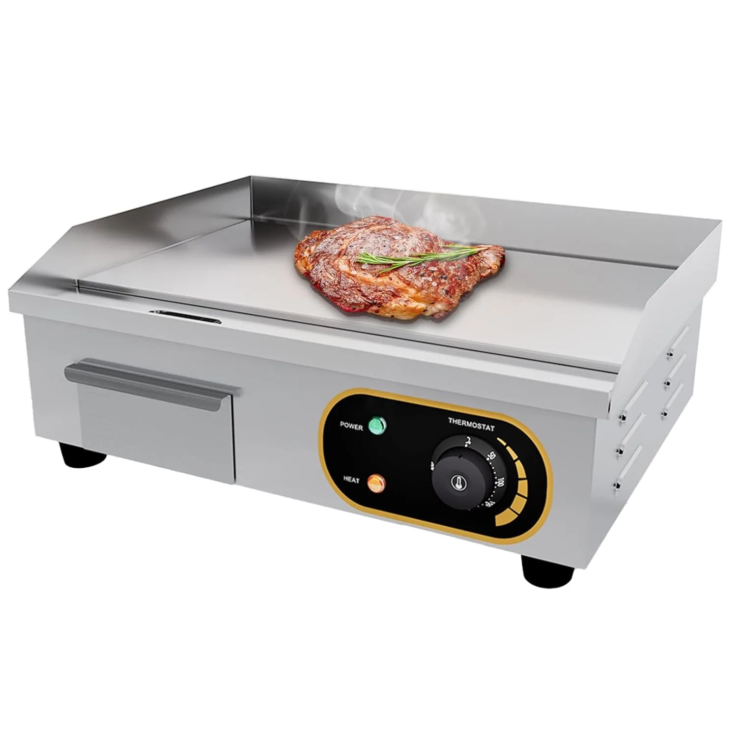 commercial electric flat top griddle temp control steel 1