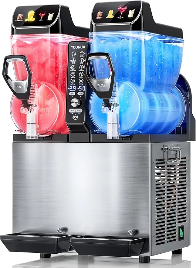 Commercial slushie machine with 30L capacity for frozen drinks.