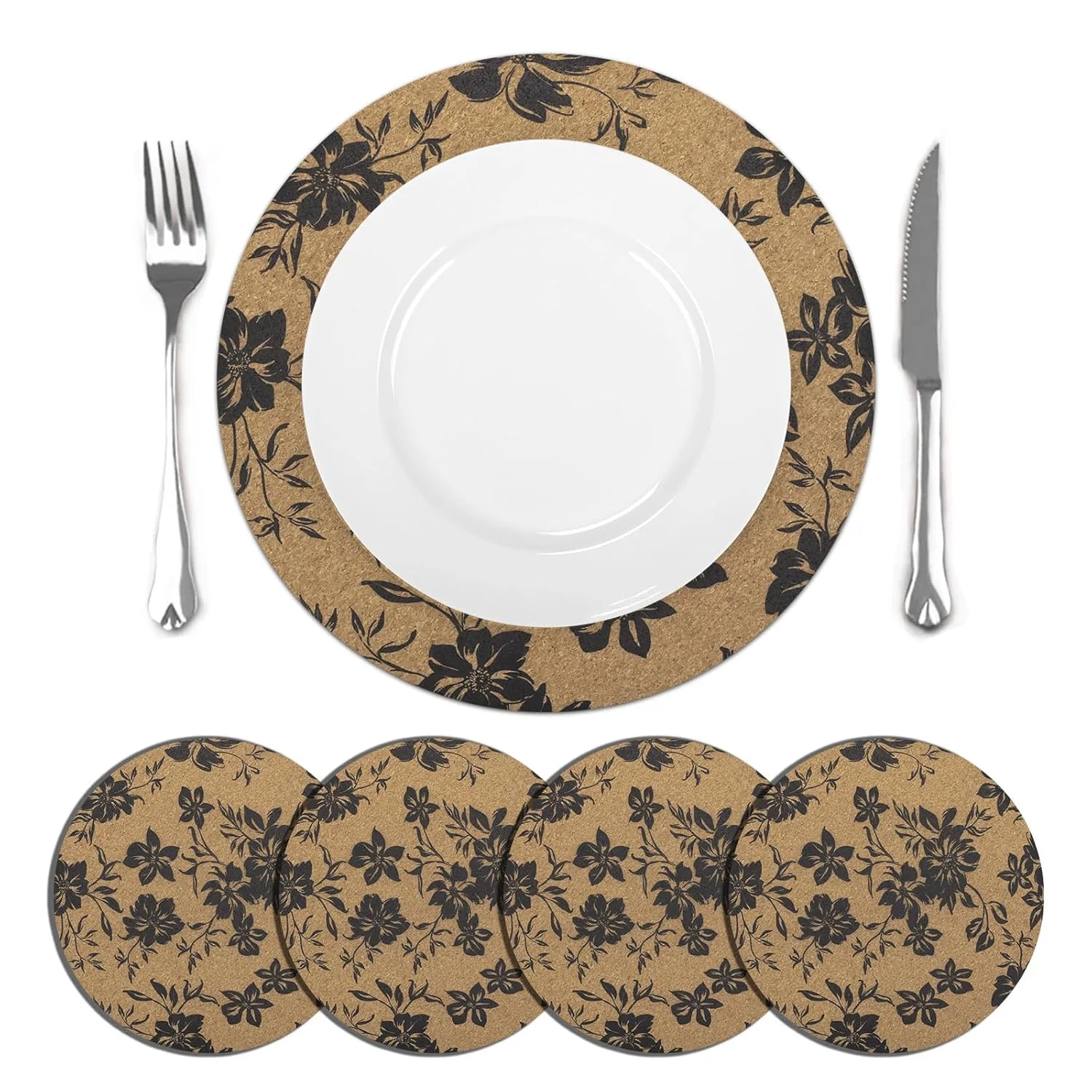 cork placemats washable round 1