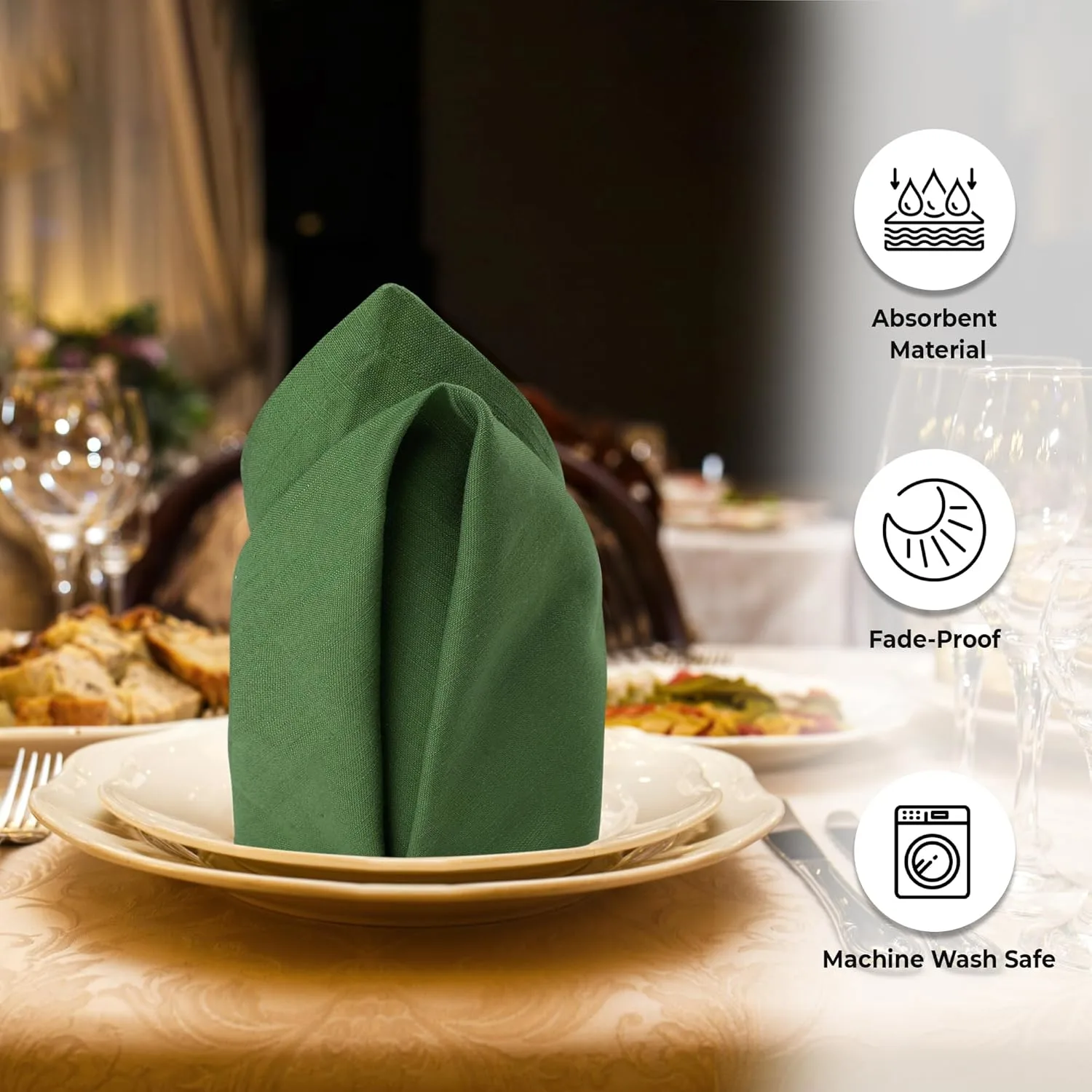 cotton dinner napkins green 2