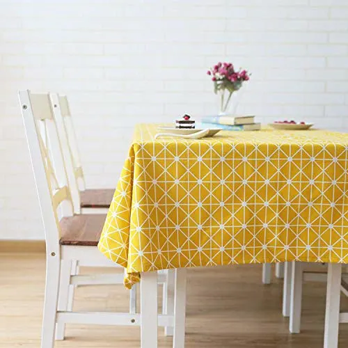 cotton linen tablecloth yellow 1