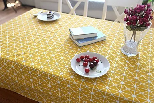 cotton linen tablecloth yellow 2