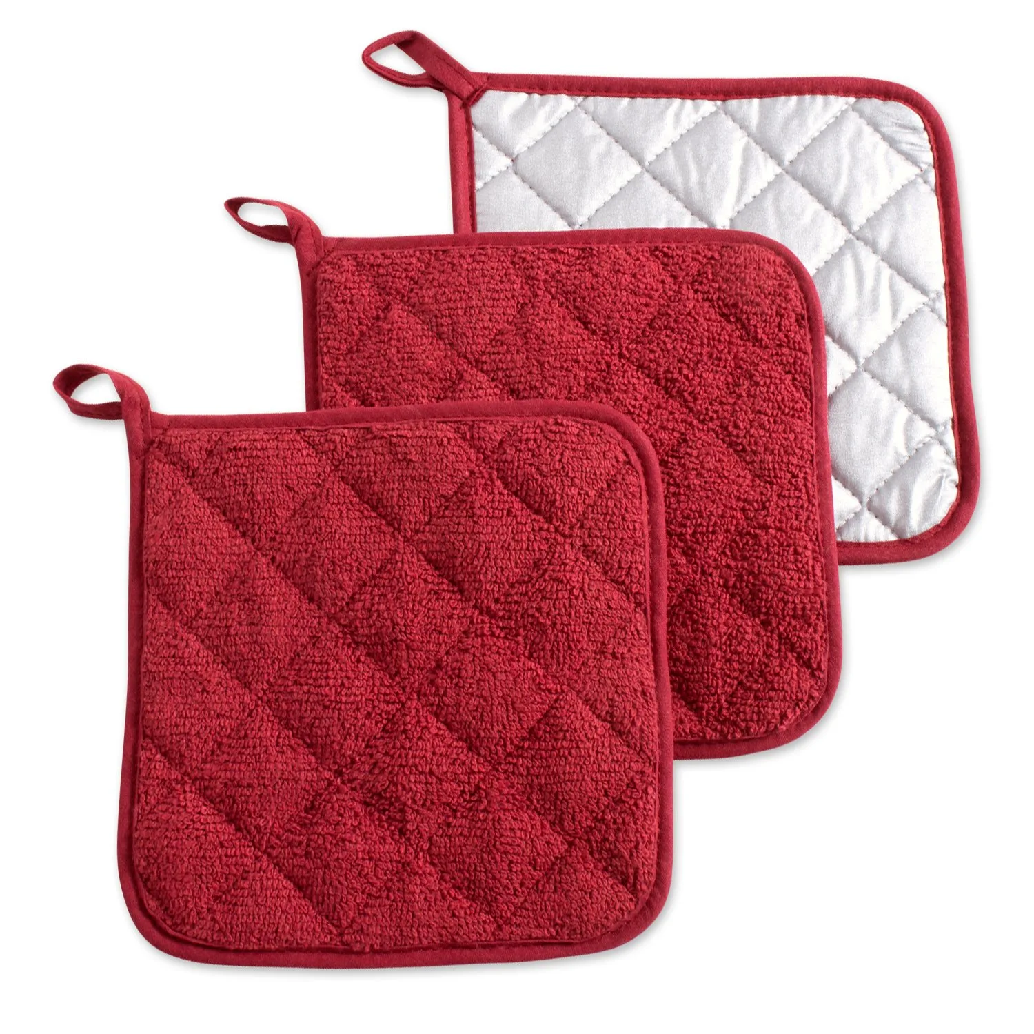 cotton potholder set red 1