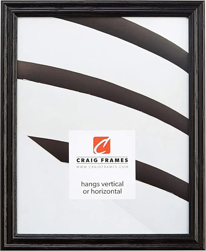 Craig Frames 12×12" wood grain picture frame in black.