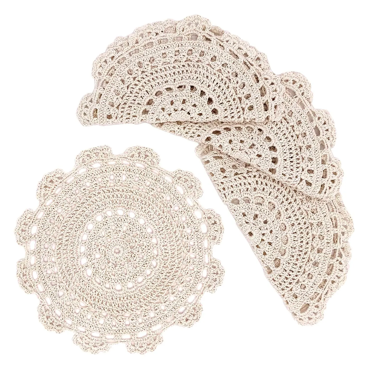 crochet doilies beige 1