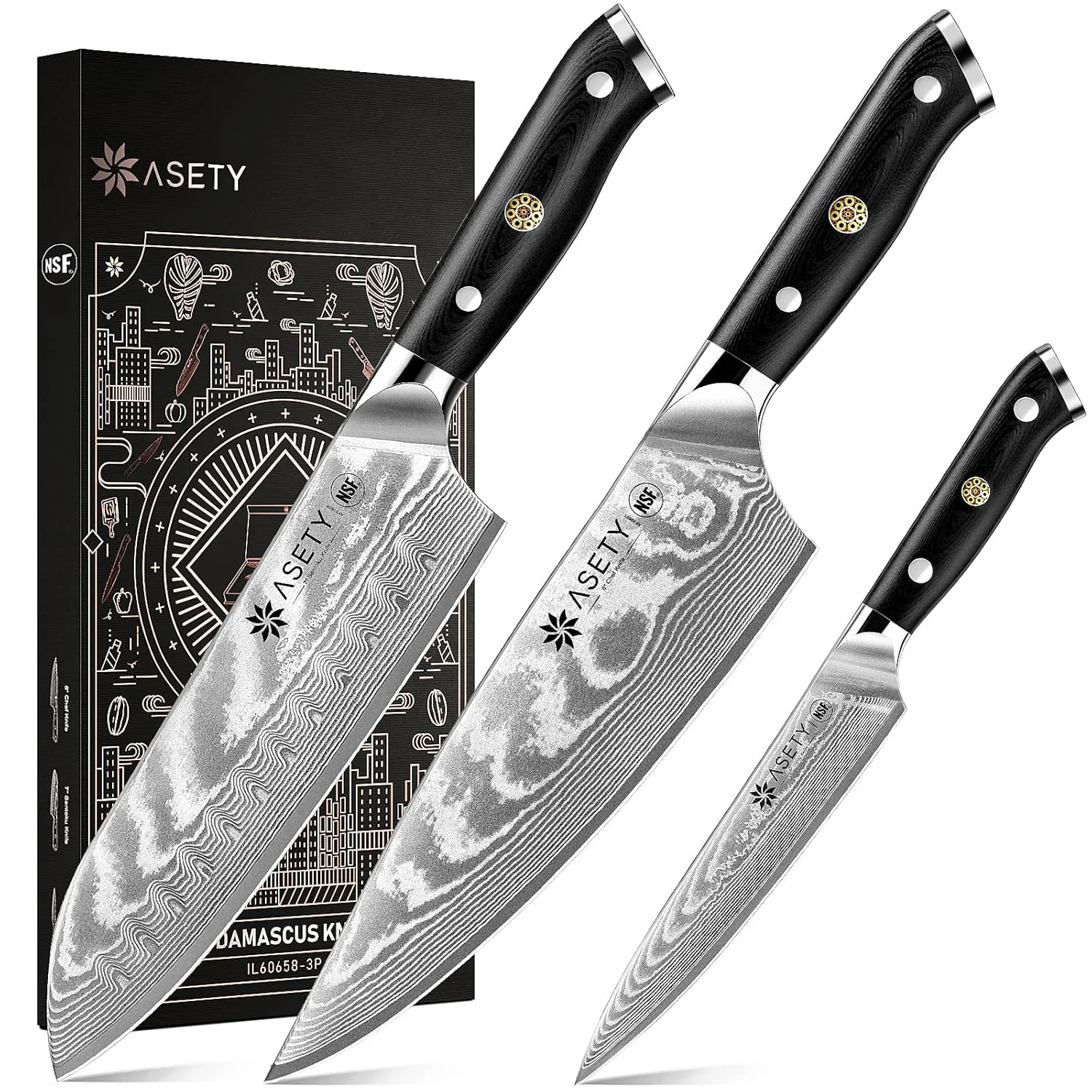 damascus knife set 1