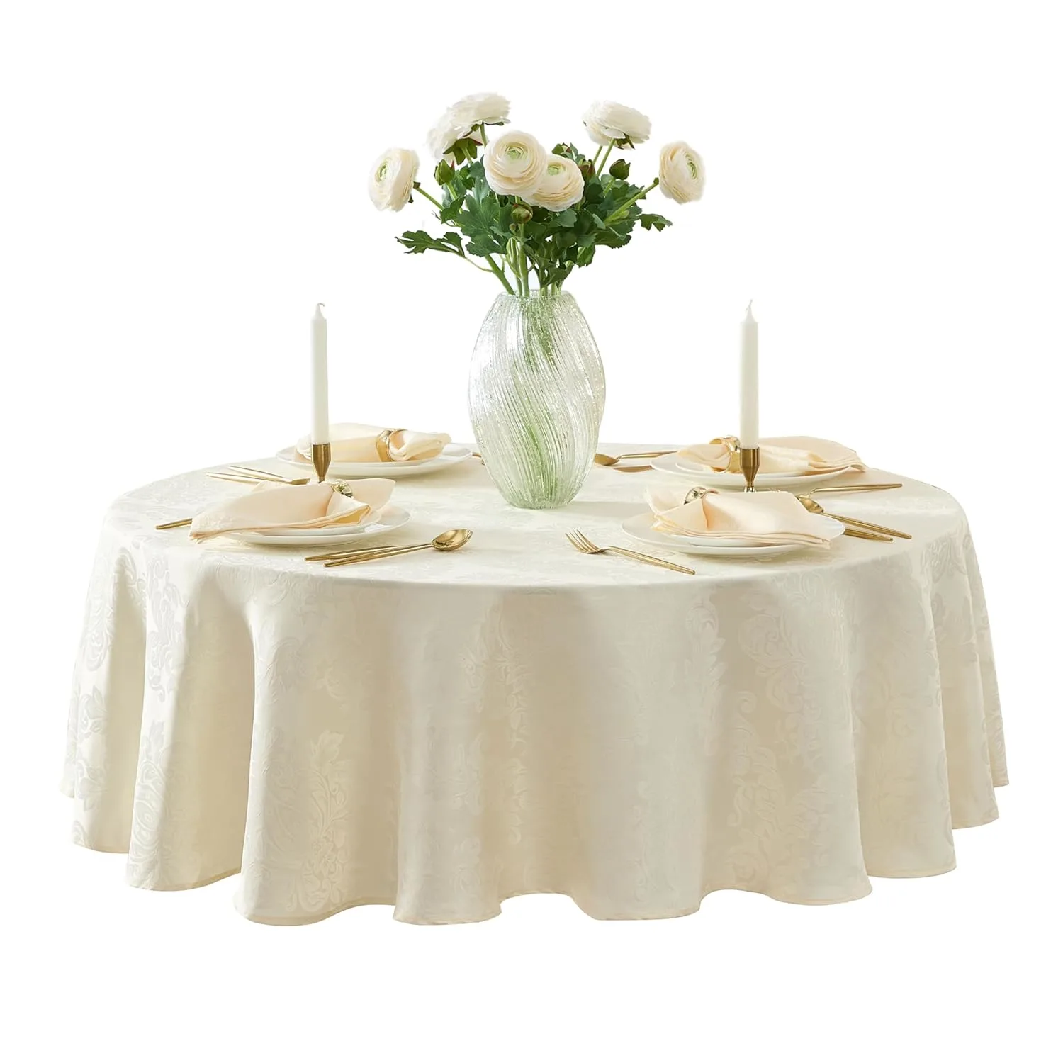 damask tablecloth round 1