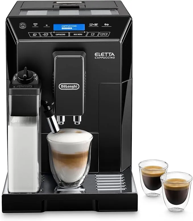 De'Longhi Eletta bean-to-cup coffee machine with milk frother.