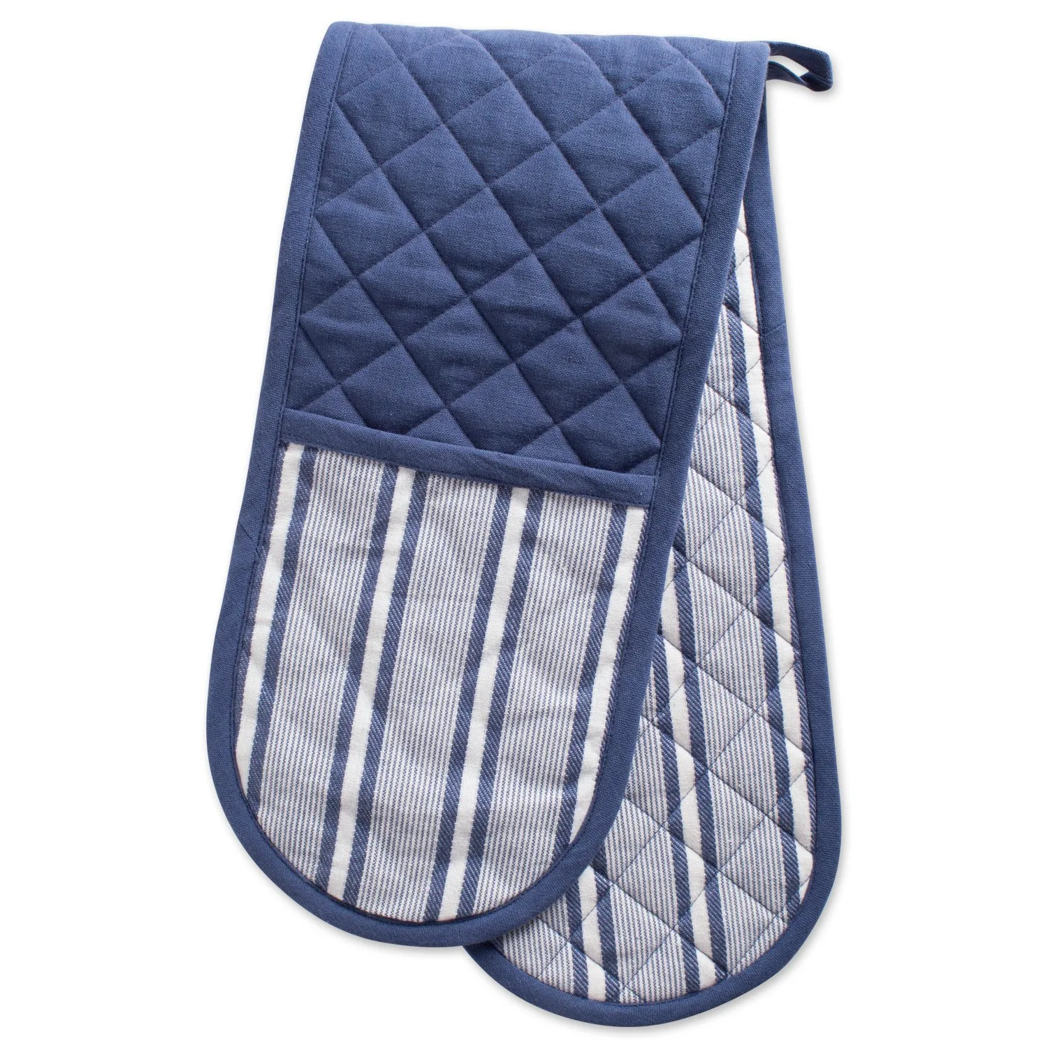 double oven mitt blue 1